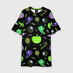 Детское платье Halloween black pumpkin pattern