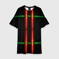 Детское платье Color black green red lines