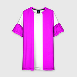 Детское платье Color white pink line