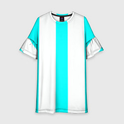 Детское платье Color light blue white lines