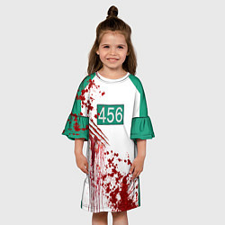 Платье клеш для девочки Кровавая форма игрока 456 из игры в кальмара, цвет: 3D-принт — фото 2