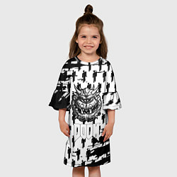 Платье клеш для девочки Doom паттерн пипл краски, цвет: 3D-принт — фото 2