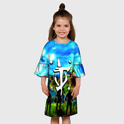 Платье клеш для девочки Fortnite x doom logo, цвет: 3D-принт — фото 2