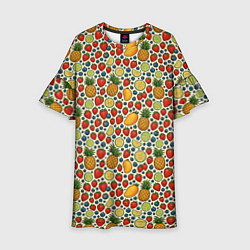 Детское платье Фрукты и ягоды в паттерне