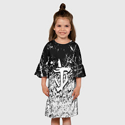 Платье клеш для девочки Doom краски всплеск кисти, цвет: 3D-принт — фото 2
