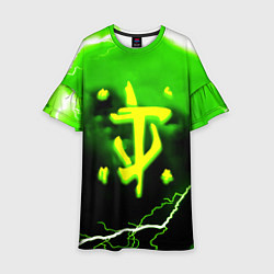 Детское платье Doom шторм кислотное лого