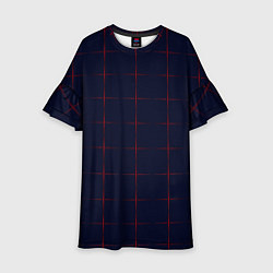Детское платье Color dark blue red crosses