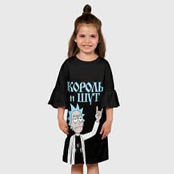 Платье клеш для девочки Король и Шут и Рик Санчес из Рик и Морти, цвет: 3D-принт — фото 2
