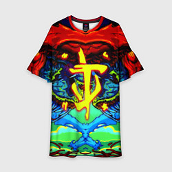 Платье клеш для девочки Doom hyper monster, цвет: 3D-принт