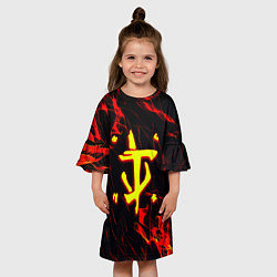 Платье клеш для девочки Doom огненные искры, цвет: 3D-принт — фото 2