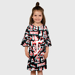 Платье клеш для девочки Doom x fortnite glitch, цвет: 3D-принт — фото 2