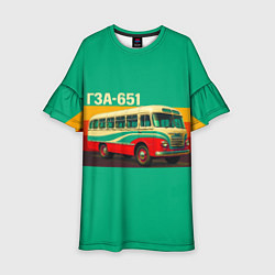 Платье клеш для девочки Поп-арт автобус ГЗА-651, цвет: 3D-принт