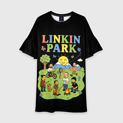 Платье клеш для девочки Linkin Park, мультяшный стиль, цвет: 3D-принт
