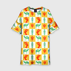 Платье клеш для девочки Мотивы Египта, цвет: 3D-принт