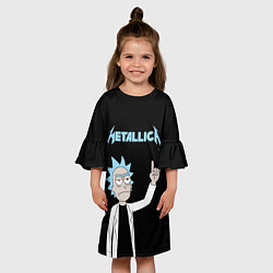 Платье клеш для девочки Metallica и Рик рокер из Рик и Морти, цвет: 3D-принт — фото 2
