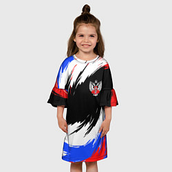 Платье клеш для девочки Федерация бокса РФ - краска, цвет: 3D-принт — фото 2