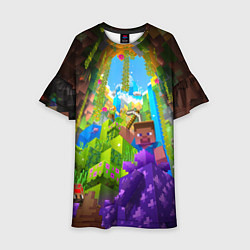 Платье клеш для девочки Майнкрафт - Стив и Алекс, цвет: 3D-принт