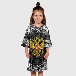 Платье клеш для девочки Герб РФ, цвет: 3D-принт — фото 2