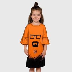 Платье клеш для девочки Халф лайф - фримен, цвет: 3D-принт — фото 2