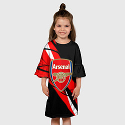 Платье клеш для девочки Arsenal абстракция полосы, цвет: 3D-принт — фото 2