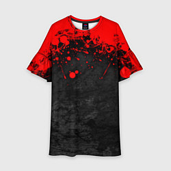 Платье клеш для девочки Брызги краски, цвет: 3D-принт