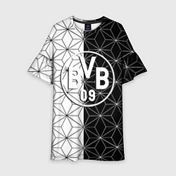 Платье клеш для девочки Borussia geometry black steel, цвет: 3D-принт