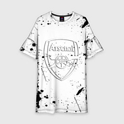 Платье клеш для девочки Arsenal брызги красок, цвет: 3D-принт