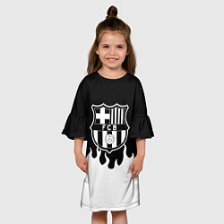 Платье клеш для девочки Барселона белый огонь, цвет: 3D-принт — фото 2