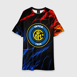 Платье клеш для девочки Интер битва огней, цвет: 3D-принт