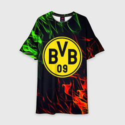 Платье клеш для девочки Borussia flame toxic, цвет: 3D-принт