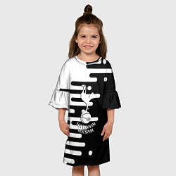 Платье клеш для девочки Тоттенхэм Хотспур геометрия, цвет: 3D-принт — фото 2