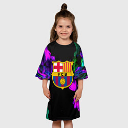 Платье клеш для девочки Barcelona неоновый огонь, цвет: 3D-принт — фото 2