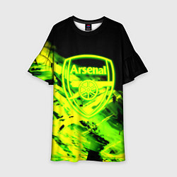 Платье клеш для девочки Арсенал кислотные краски, цвет: 3D-принт