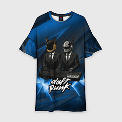 Платье клеш для девочки Daft Punk - кибер собаки за пультом, цвет: 3D-принт