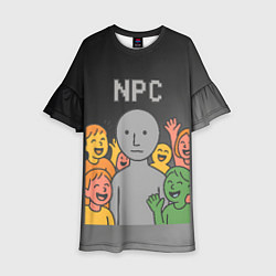 Платье клеш для девочки Я NPC без эмоций, цвет: 3D-принт