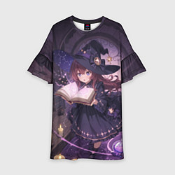 Платье клеш для девочки Аниме Ведьма Читает Книгу Заклинаний, цвет: 3D-принт
