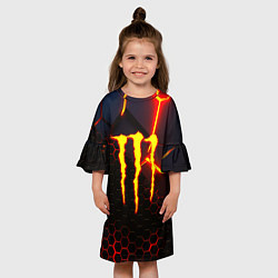 Платье клеш для девочки Monster energy броня краски, цвет: 3D-принт — фото 2