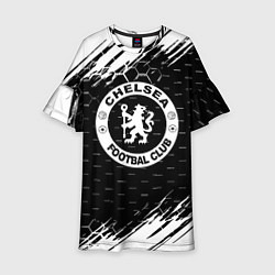 Платье клеш для девочки Chelsea штрихи красок текстура, цвет: 3D-принт