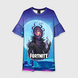 Платье клеш для девочки Рейвен Fortnite, цвет: 3D-принт