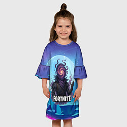 Платье клеш для девочки Рейвен Fortnite, цвет: 3D-принт — фото 2