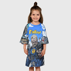Платье клеш для девочки Fallout брутальный седьмой, цвет: 3D-принт — фото 2