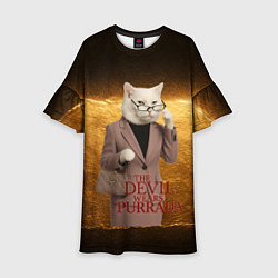 Платье клеш для девочки Дьявол носит Пурада пародия, цвет: 3D-принт