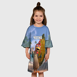 Платье клеш для девочки Мем чотко Цыпа Джо, цвет: 3D-принт — фото 2