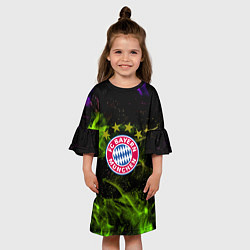 Платье клеш для девочки Бавария Мюнхен огонь, цвет: 3D-принт — фото 2
