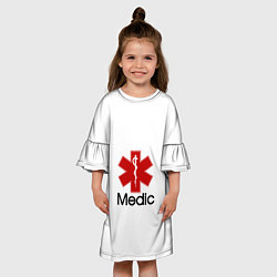 Платье клеш для девочки Медик, цвет: 3D-принт — фото 2