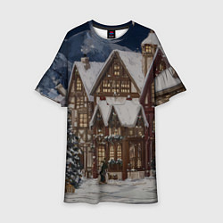 Детское платье Новогодние дома