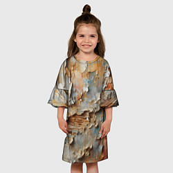 Платье клеш для девочки Старая штукатурка на стене - абстракция, цвет: 3D-принт — фото 2