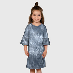 Платье клеш для девочки Абстракция - gray-blue, цвет: 3D-принт — фото 2