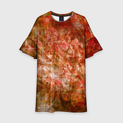 Платье клеш для девочки Абстракция - bright red, цвет: 3D-принт