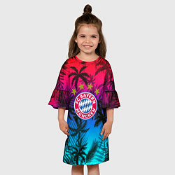 Платье клеш для девочки Бавария Мюнхен неон тропики, цвет: 3D-принт — фото 2